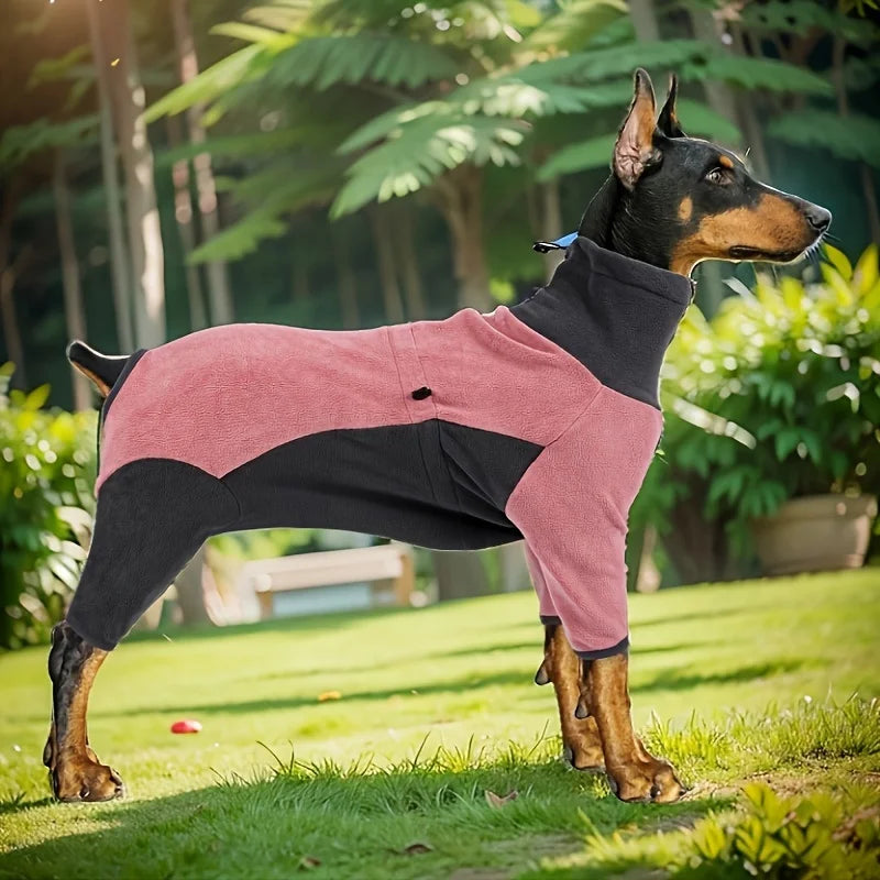 Two-Color Warm Four-Legged Dog Coat