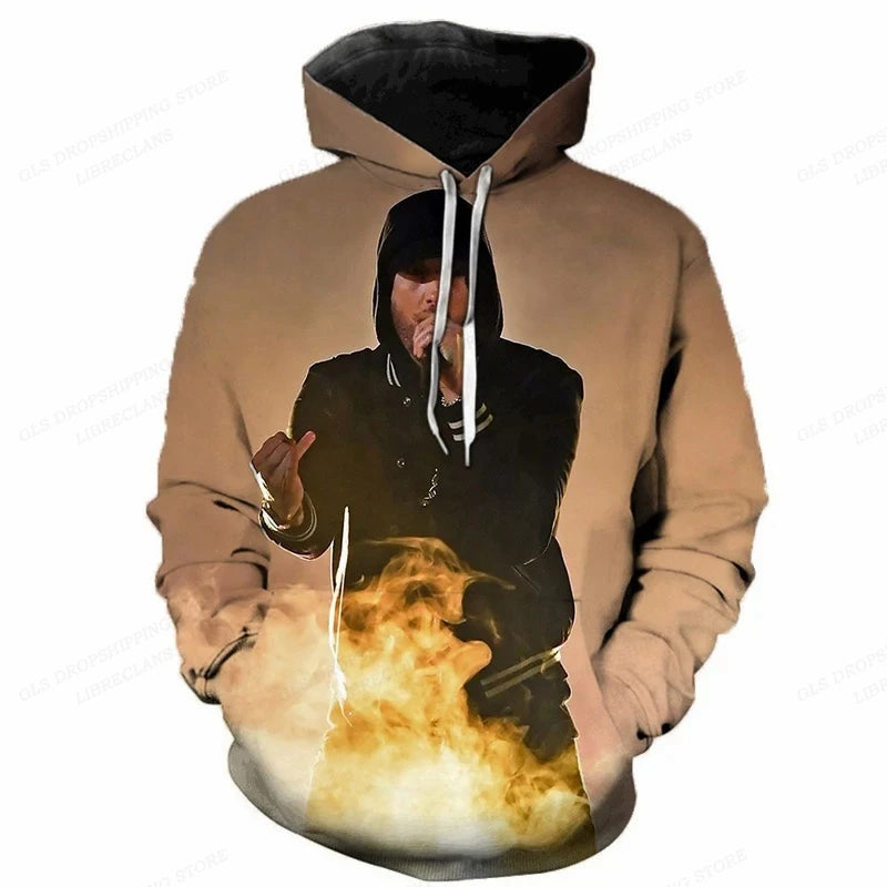 3D Print Eminem Rapper Hoodie for Men, Women, and Kids