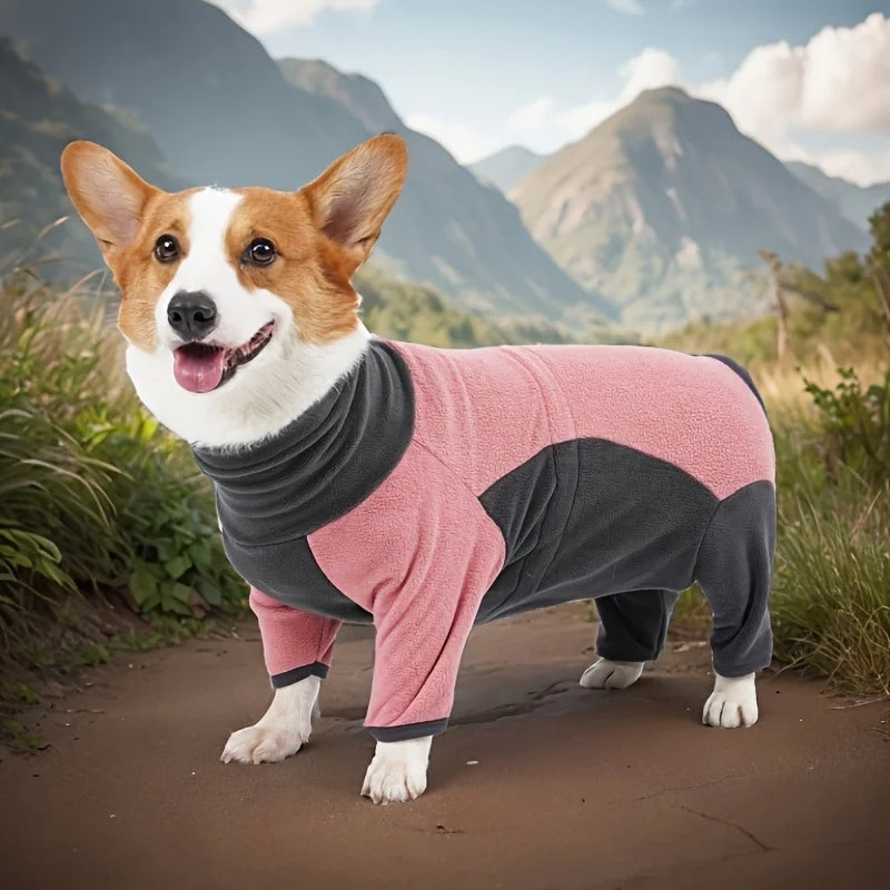 Two-Color Warm Four-Legged Dog Coat