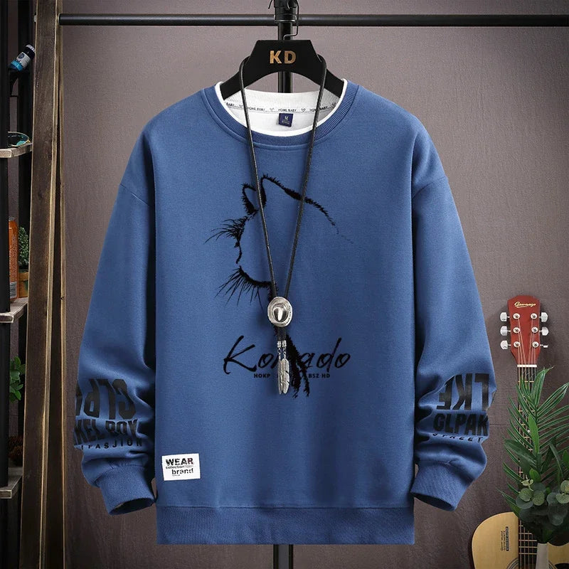 Japan Cartoon Cat Sweatshirt for Men