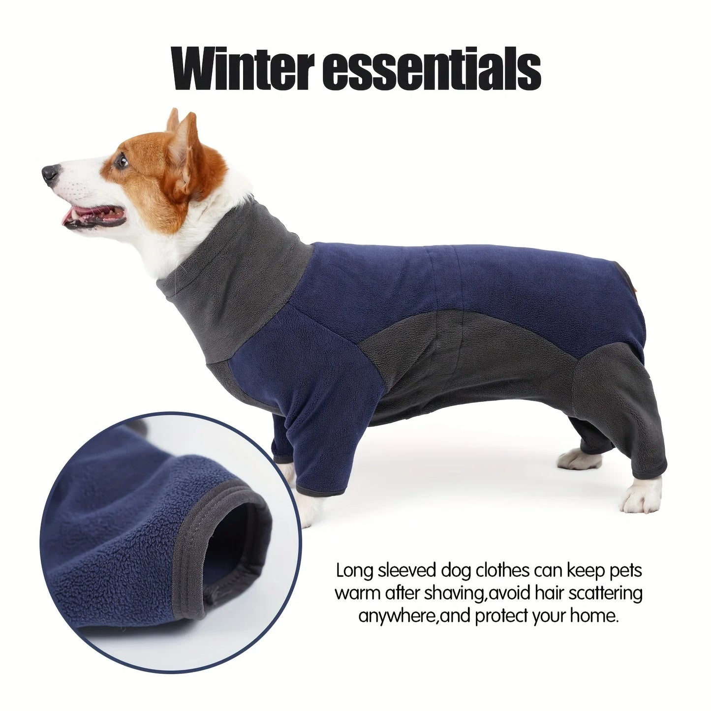 Two-Color Warm Four-Legged Dog Coat