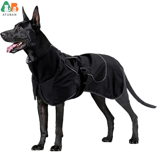 ATUBAN Waterproof Dog Raincoat with Fleece Lining