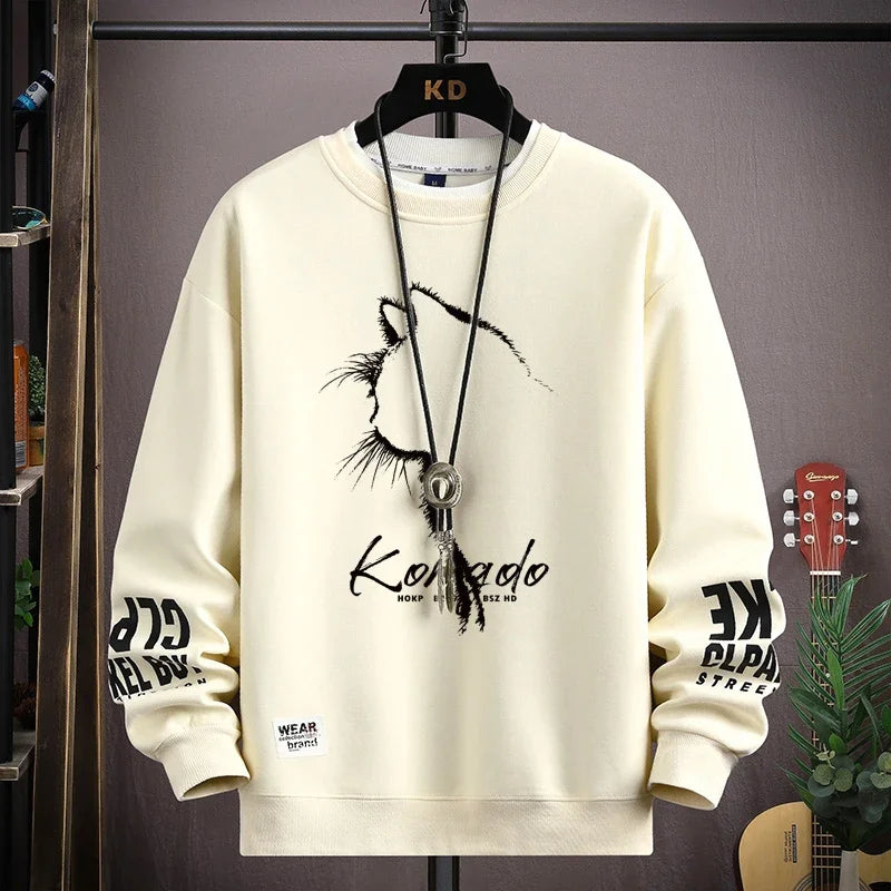 Japan Cartoon Cat Sweatshirt for Men