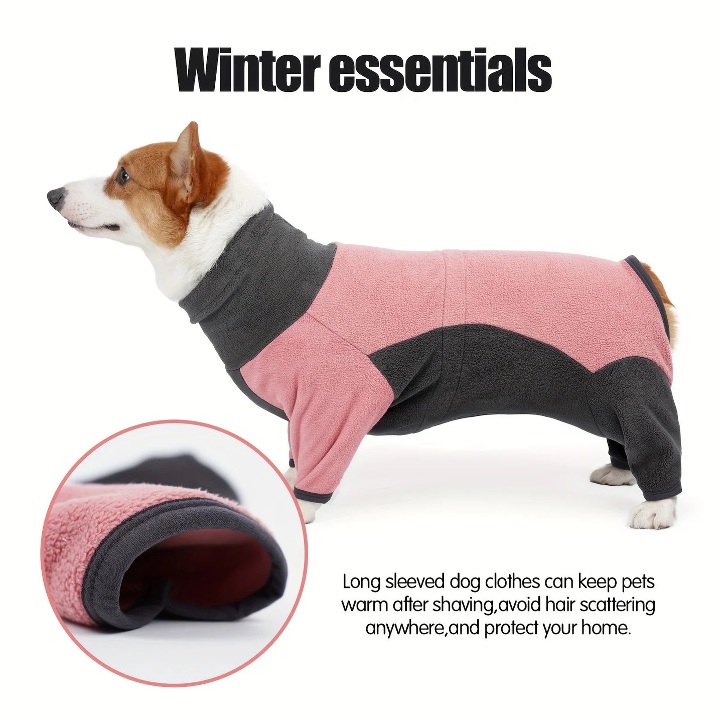 Two-Color Warm Four-Legged Dog Coat