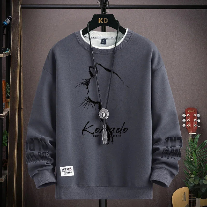 Japan Cartoon Cat Sweatshirt for Men