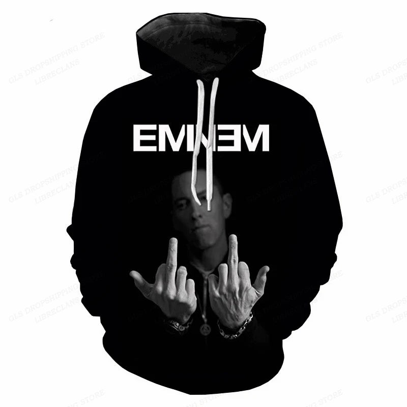 3D Print Eminem Rapper Hoodie for Men, Women, and Kids