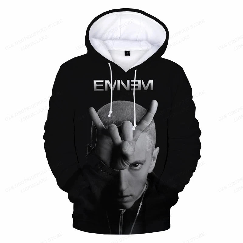 3D Print Eminem Rapper Hoodie for Men, Women, and Kids